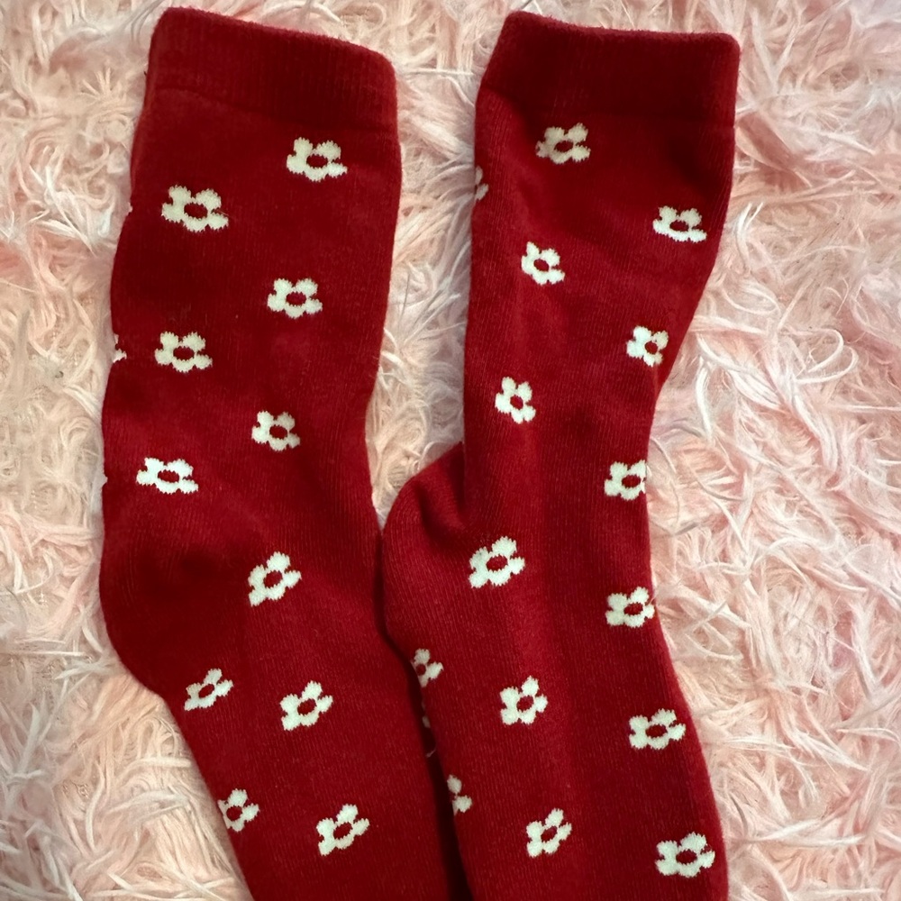 Red Flower Socks